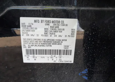 2017 Lincoln Mkx Reserve из США, поврежденный, VIN 2LMPJ6LR2HBL13778